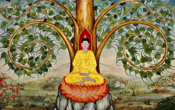  buddha - Buddha unter banyanischem Goldpulver Buddhismus
